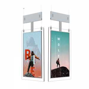 Double sided hanging OLED transparent display LCD window screen Advertising Player Digital Signage