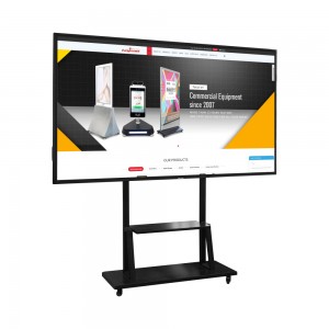 65/75/85/98/100 inch Conference Room Education Camera Microphone Movable Touch Screen dual system Android and OPS Win 10 Whiteboard Kiosk