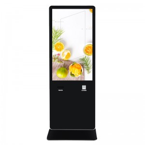 43″49″55″ 65″  Face Recognition Camera Microphone Touch Screen AI Digital Signage Kiosk with Printer QR Code Scanner