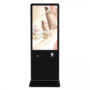 43″49″55″ 65″  Face Recognition Camera Microphone Touch Screen AI Digital Signage Kiosk with Printer QR Code Scanner