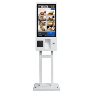 43 Inch Customized Self Service Order Payment Touch Screen Kiosk Self Pay Machine Bill Payment Kiosk with Barcode Scanner Printer  for Chain Store / Restaurant