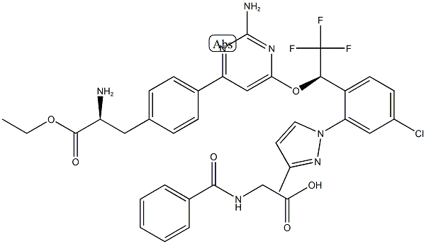 CAS:1137608-69-5 |-[2-amino-6-[(1R)-1-[4-kloro-2-(3-metil-1H-pirazol-1-il)fenil]-2,2,2-trifluoroetoksi]-4-pirimidinil ]-L-fenilalanin etil ester N-benzoilglicinske soli