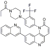 CAS:1222998-36-8 |1-[4-[4-(1-ऑक्सोप्रोपाइल)-1-पाइपेराझिनाइल]-3-(ट्रायफ्लोरोमेथिल)फिनाइल]-9-(3-क्विनॉलिनिल)बेंझो[h]-1,6-नॅफ्थायरिडिन-2(1H)- एक