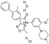 CAS:148642-42-6 |N-[4-Methoxy-3-(4-methyl-1-piperazinyl)phenyl]-2-methyl-4-(5-methyl-1,2,4-oxadiazol-3-yl) -1,1-biphenyl -4-carboxamide hydrate hydrochloride