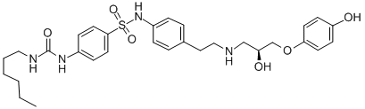 CAS:159182-43-1 |4-[[(HEXYLAMINO)CARBONYL]AMINO]-N-[4-[2-[[(2S)-2-HYDROXY-3-(4-HYDROXYPHENOXY)PROPYL]AMINO]ETHYL]PHENYL]-BENZENESULFONAMIDE