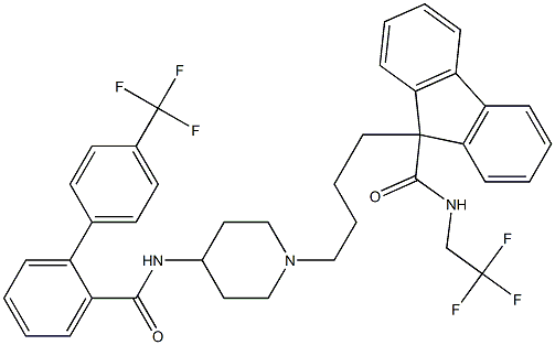 N-(2,2,2-trifluoroetil)-9-(4-[4-[4'-(trifluorometil)[1,1'-bifenil]-2-karboksamido]piperidin-1-il]butil)-9H -fluoren-9-karboksamid