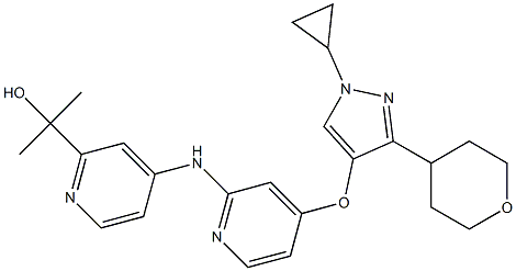 CAS:1898283-02-7 |2-(4-((4-((1-siklopropil-3-(tetrahidro-2H-piran-4-il)-1H-pirazol-4-il)oksi)piridin-2-il)amino)piridin-2 -il)propan-2-ol