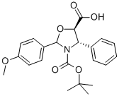 CAS:196404-55-4 |(4S,5R)-3-трет-бутоксикарбоні-2-(4-аніс)-4-феніл-5-оксазолідинкарбонова кислота
