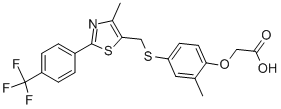 CAS:317318-70-0 |2-(4-((2-(4-(Tríflúormetýl)fenýl)-5-metýlþíasól-4-ýl)metýlþíó)-2-metýlfenoxý)ediksýra