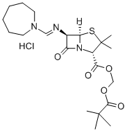 CAS:32887-03-9 |4-Thia-1-azabicyclo[3.2.0]heptane-2-carboxylic acid, 6-[[(hexahydro-1H-azepin-1-yl)methylene]amino]-3,3-dimethyl-7-oxo-, (2,2-dimethyl-1-oxopropoxy)methyl ester, monohydrochloride, ...
