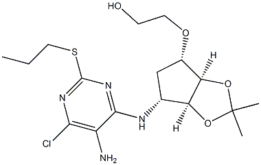 CAS : 376608-74-1 |Éthanol, 2-[[(3aR,4S,6R,6aS)-6-[[5-aMino-6-chloro-2-(propylthio)-4-pyriMidinyl]aMino]tétrahydro- 2,2-diméthyl-4H-cyclopenta-1,3-dioxol-4-yl]oxy]-