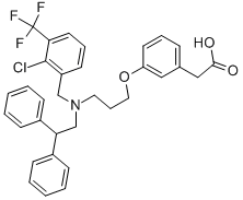 कैस: 405911-09-3 |3-[3-[एन-(2-क्लोरो-3-ट्राइफ्लुओरोमेथाइलबेन्ज़िल)-(2,2-डिफेनीलेथिल)एमिनो]प्रोपाइलॉक्सी]फेनिलैसिटिक एसिड हाइड्रोक्लोराइड