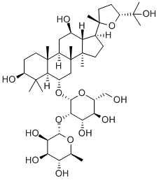 CAS: 69884-00-0 |(3b,6a,12b,24R) -20,24-Epoxy-3,12,25-trihydroxydammaran-6-yl 2-O-(6-deoxy-alpha-L-mannopyranosyl)-beta-D-glucopyranoside