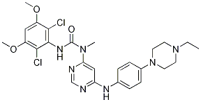 CAS:872511-34-7 | 3-(2,6-Dichloro-3,5-dimethoxyphenyl)-1-[6-[[4-(4-ethylpiperazin-1-yl)phenyl]amino]pyrimidin-4-yl]-1-methylurea