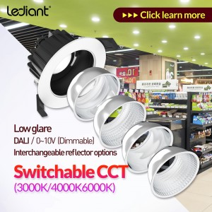 3CCT SWITCHABLE 15~50W Commercial Downlight