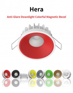 Hera 8W antirefleks LED-downlight med fargerik magnetisk ramme