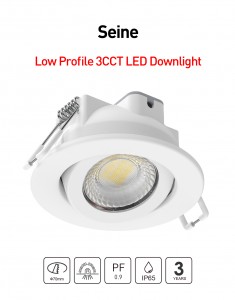 SEINE 7W LED TIU-EN-UNU Downlight-inklina versio