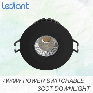 POLA 7W/9W CONVERSION 3CCT SELECTABLE FIRE RATED DIMMABLE LED DOWNLIGHT