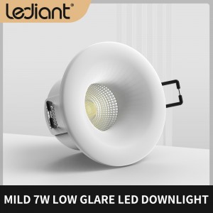 MILD 7W LOW GLARE LED DOWNLIGHT IP65 front fire rated CCT switchable