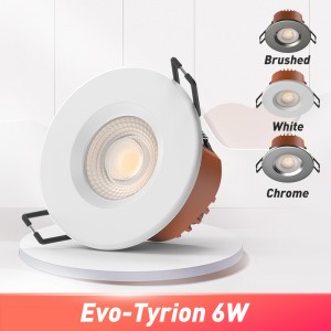 Evo-Tyrion 6W 3CCT integruotas ugniai atsparus apatinis šviestuvas