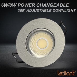 Lois 6W/8W Power Changeable Ultra-slim Whole Fixture IP65 LED Downlight