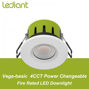 VEGA Basic Front 4CCT Power Changeable Fire Rated Dimmable LED Downlight