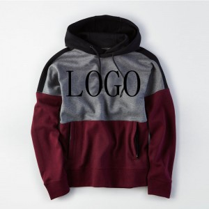 Thonje la Mens French Terry Oversized Spliced ​​Colorblock Hoodies
