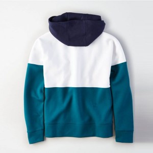 Custom nga Mens Cotton French Terry Oversized Spliced ​​Colorblock Hoodies