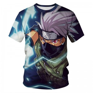 Summer Japanesch Anime Hip-Hop Stil Harajuku Cosplay Sasuke Uchiba 3D gedréckt Männer T-Shirt