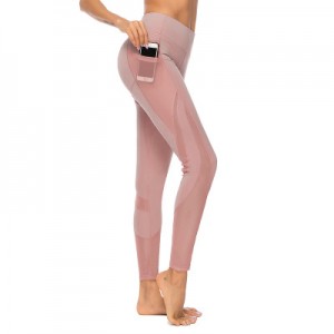 Pantalóns de ioga de alta calidade Leggings de cintura alta para mulleres de marca privada personalizadas