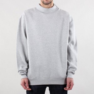 Logo tersuai kilang China 100% cotton fleece blank oversized mock neck sweatshirt