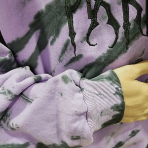 Online Männer iwwerdimensionéiert Hoodie Streetwear Front Print Krawatt gefierft Pullover Hoodie