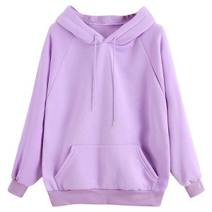 casual loose fit plain hoodies  Soild Color woman Customizable loose fit plain hoodies