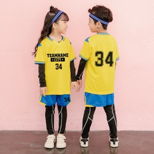 Весенне-осенний детский футбольный трикотаж, персонализированный комплект футбольного трикотажа для мальчиков на заказ, быстросохнущая футбольная форма, дышащая футбольная форма для детей