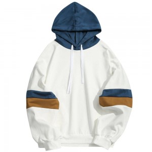 2022 Hip Hop Hooded Sweatshirt Casual Patchwork Stitching Bars Parallel Slim Unisex Sweatshirt Mens Cut and Sew Custom Hoodie