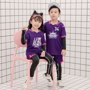 Jersi Bola Sepak Kanak-Kanak Musim Bunga Tersuai Diperibadikan Set Jersi Bola Sepak Lelaki Cepat Kering Pakaian Seragam Bola Sepak Bernafas Untuk Kanak-kanak