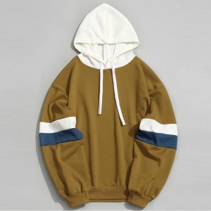 2022 Hip Hop Hooded Sweatshirt Casual Patchwork Stitching Parallel Bars Slim Unisex Sweatshirt Mens Cut at Tahi Custom Hoodie