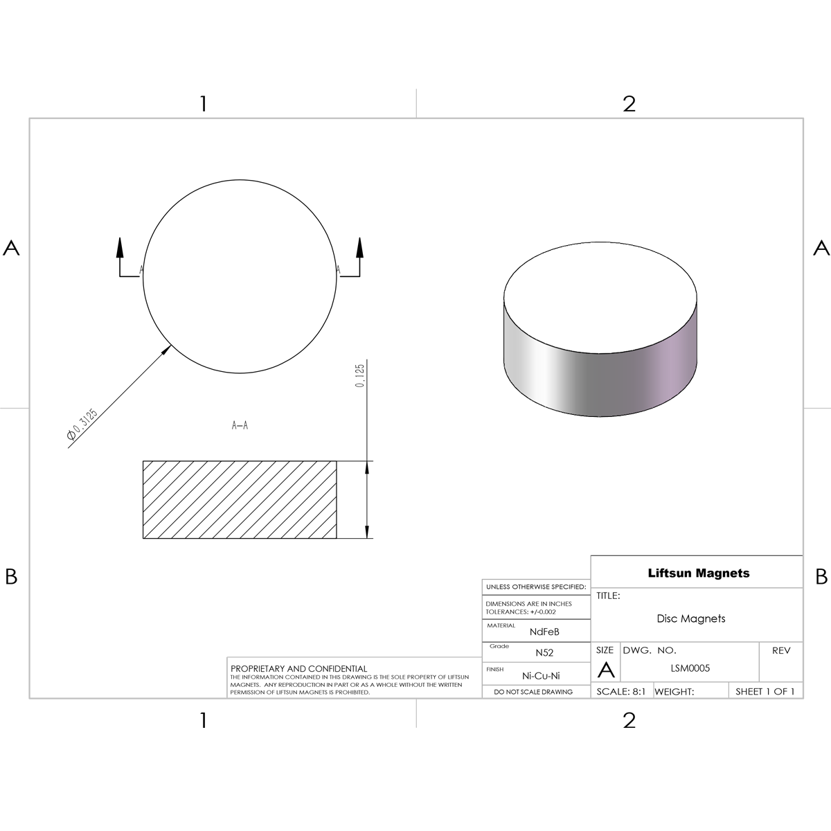5/16 x 1/8 Inch Neodymium Rare Earth Disc Magnets N52 (80 Pack)