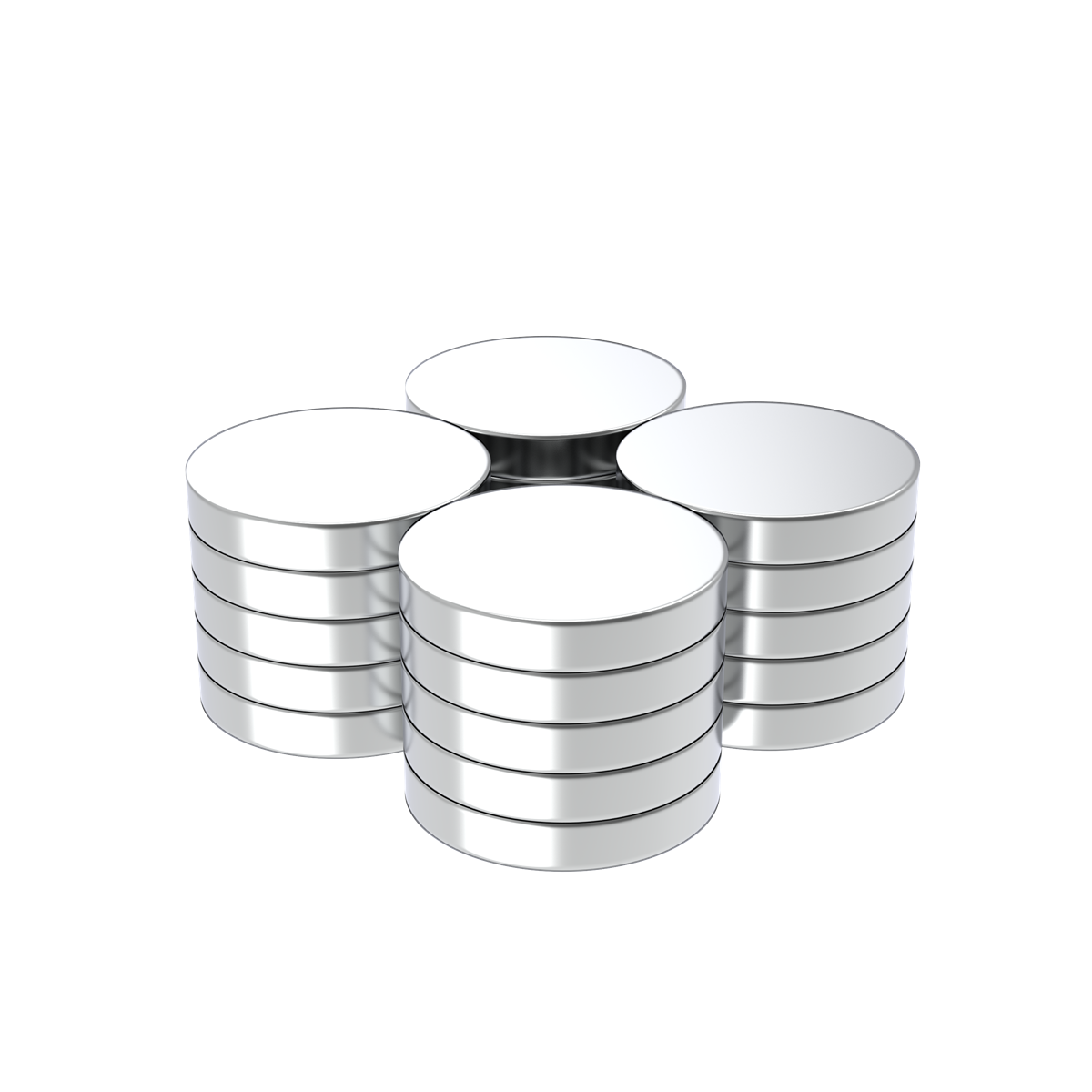 3/4 x 1/8 អ៊ីង Neodymium Rare Earth Disc Magnets N52 (20 កញ្ចប់)