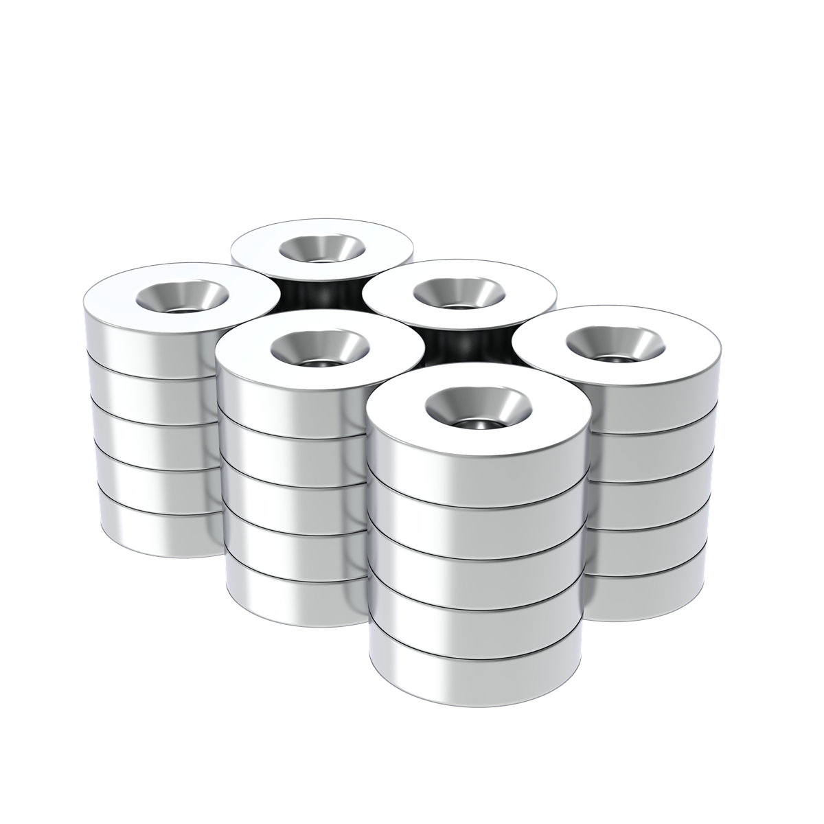1/2 x 1/8 Inch Neodymium Rare Earth Countersunk Ring Magnets N52 (30 Pack) Featured Image