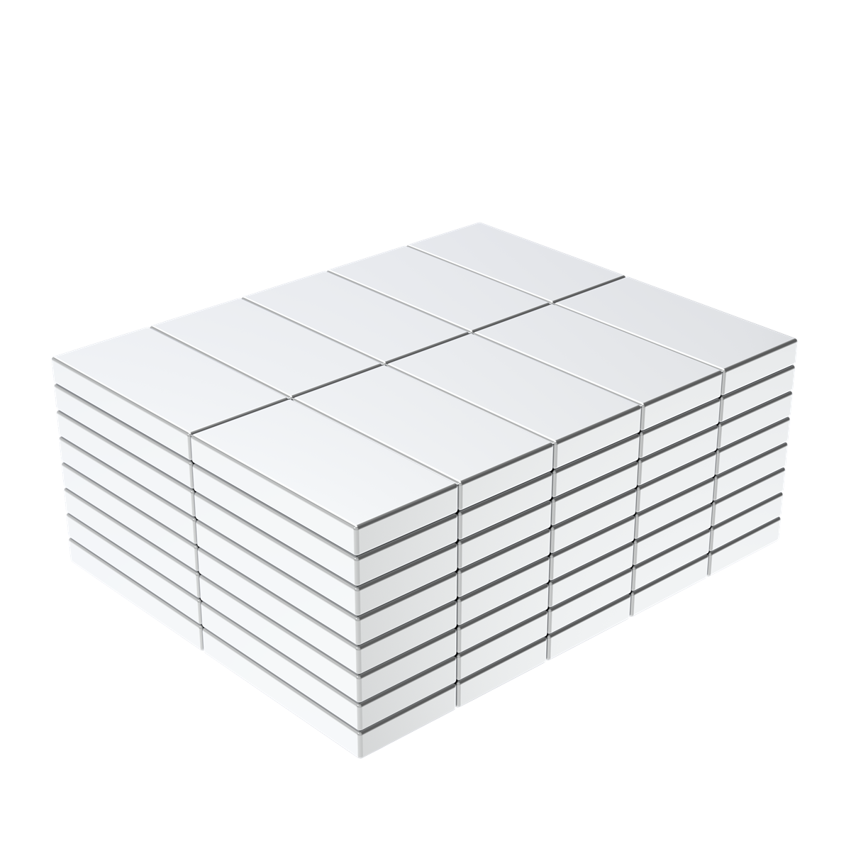 1/2 x 1/4 x 1/16 Inch Neodymium Rare Earth Block Magnets N52 (80 Pack)