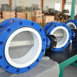Flanged DN800 PTFE Kuvhara Butterfly Valve ine Gear Operation