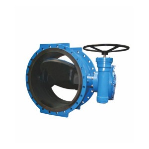 D342x worm gear flange type fully lined eccentric butterfly valve