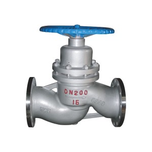 Flange type plunger stop valve