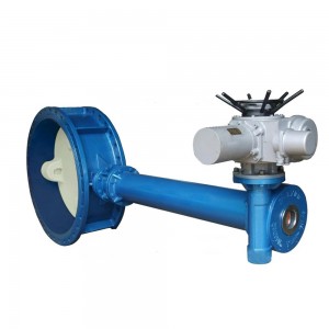 Flange butterfly valve na may electric elongated rod