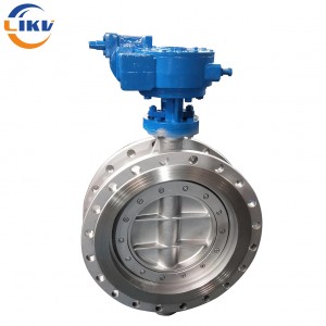 flanged stainless steel metal-seal offset butterfly valve