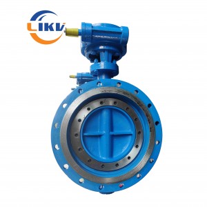 Ductile Iron Double Offset Butterfly Valve nga adunay SS Ring