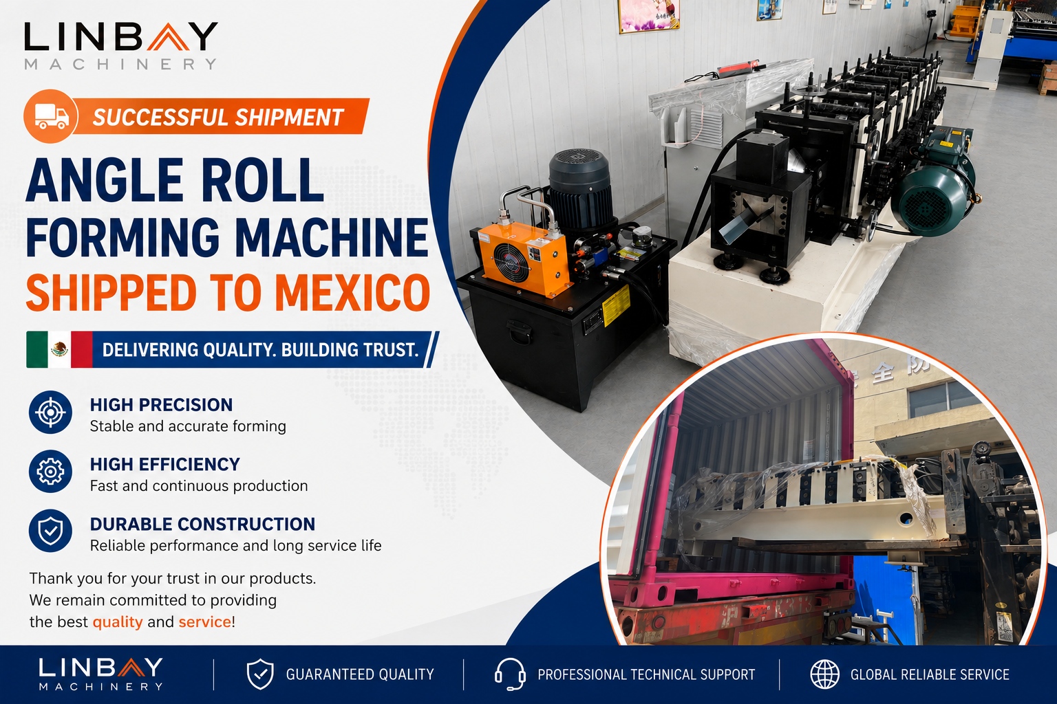 Angle Roll Forming Machine Shipped to Mexico