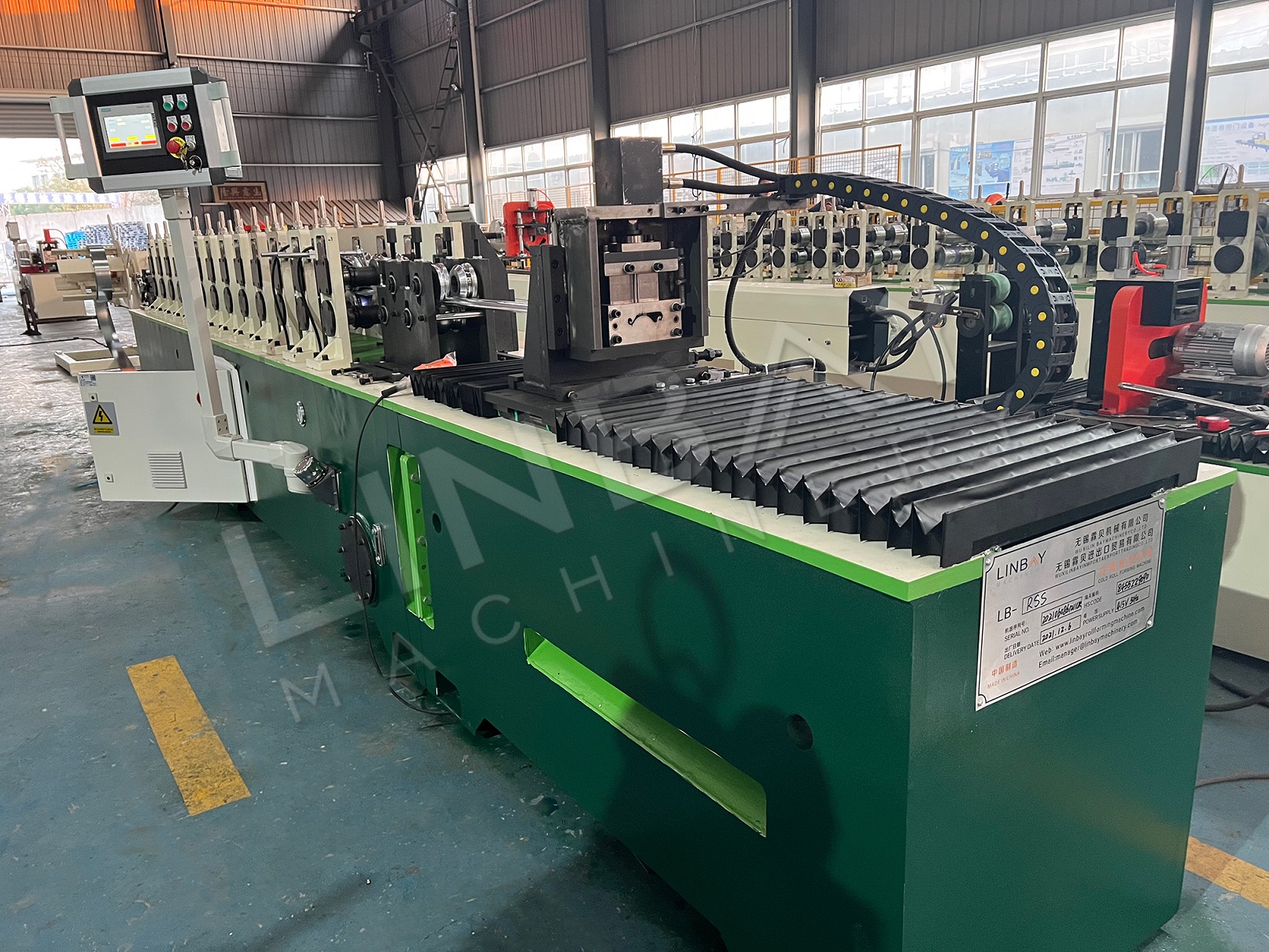 LINBAY-Export Rolling Shutter Slat Roll Forming Machine to UK