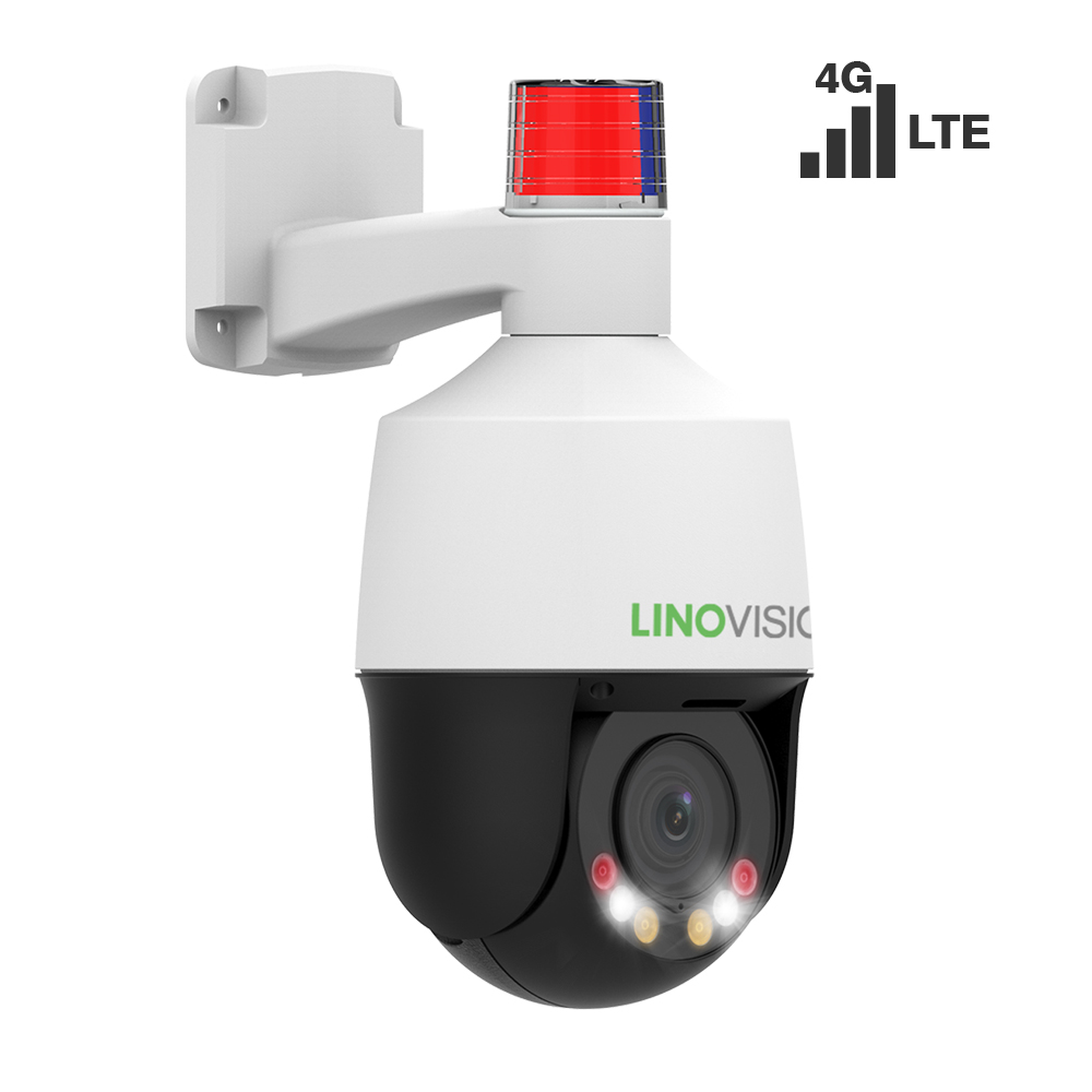 4G LTE SIM Cellular PTZ Camera with Active Deterrence and Human/Vehicle Filtering